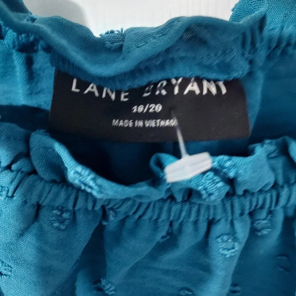 NWOT Lane Bryant Ink Blue 3/4 Sleeve Off The Shoulder Control Blouse Size 18/20 - Picture 3 of 9